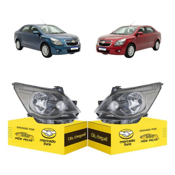 Par Farol Chevrolet Cobalt 2011 2012 2013 2014 2015 Cromomix Direito