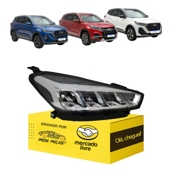 Farol Chery Tiggo 7 E 8 2023 2024 2025 2026 Full Led L.d Direito/passageiro