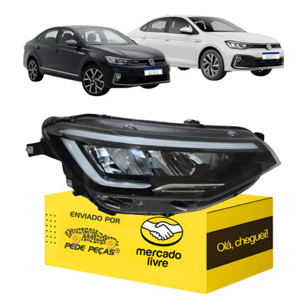 Farol Vw Virtus 2023 2024 2025 2026 Full Led Ld Sinaleira Direito/passageiro