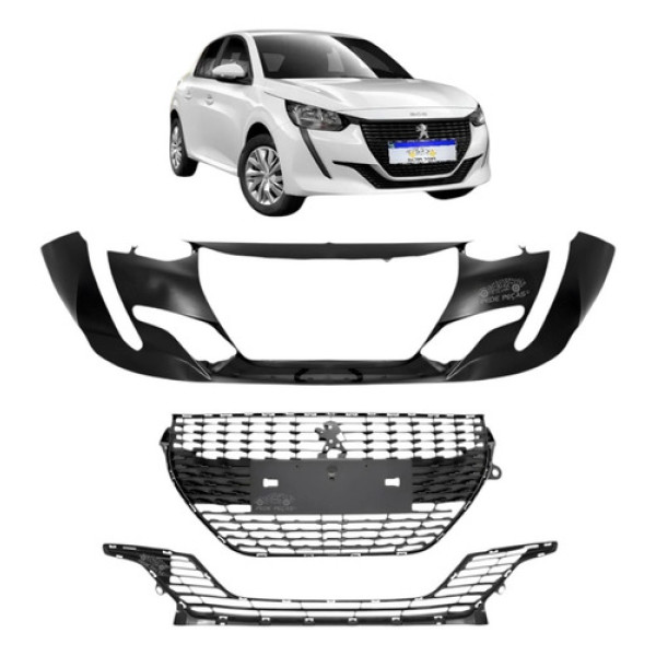 Kit Parachoque Peugeot 208 2020 21 A 24 Grade Friso Preto