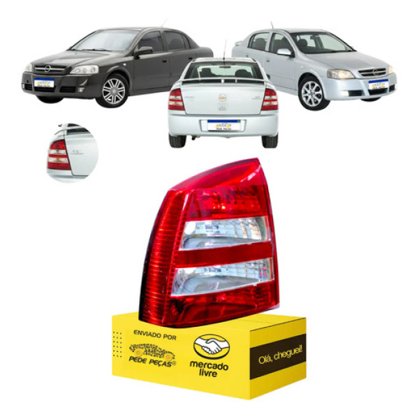 Sinaleira Traseira Gm Astra Sedan 2003 04 05 06 07 A 2011 Le Esquerdo/motorista Vermelho Cristal