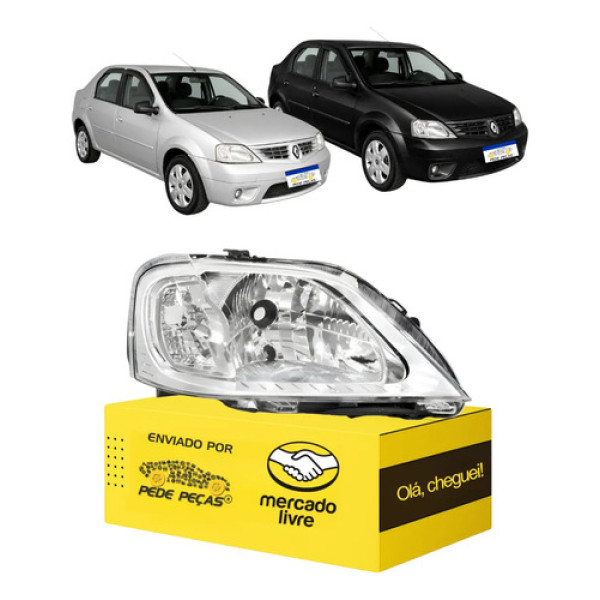 Farol Sinaleira Renault Logan 2007 2008 2009 2010 Cromado Ld Direito/passageiro