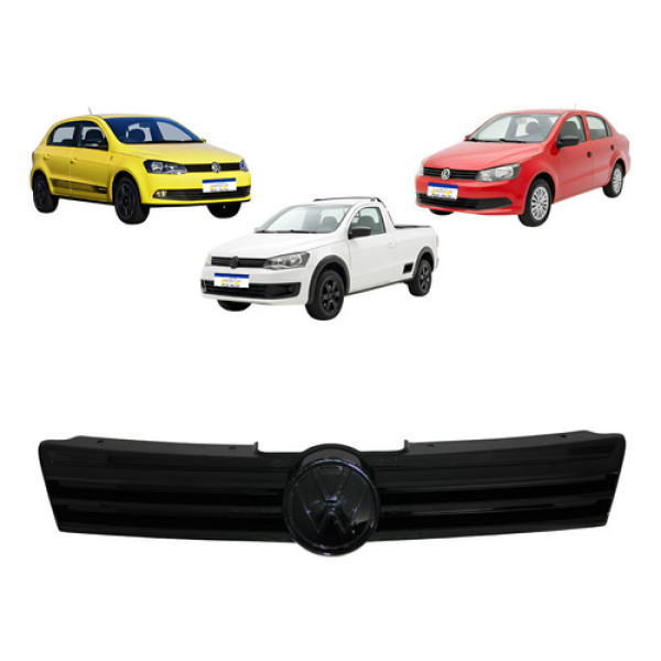 Grade Radiador Vw Gol Saveiro Voyage G6 2013 2014 2015 2016  - Preto - Preto