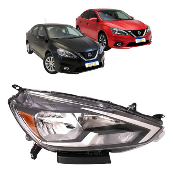 Farol Ld Nissan Sentra 2017 2018 2019 2020 Sv S Sl Novo Direito/passageiro