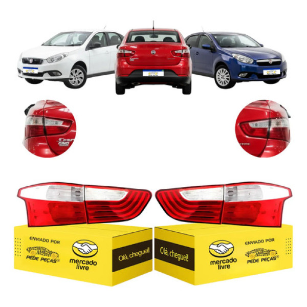 Kit Sinaleira Traseira Grand Siena 2012 13 14 15 16 A 2021 Ambos Lados