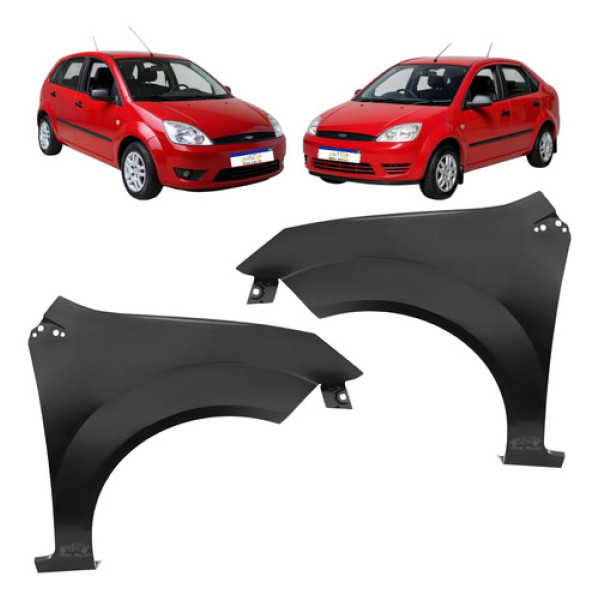 Par Paralama Ford Fiesta 2003 A 2007 Preto