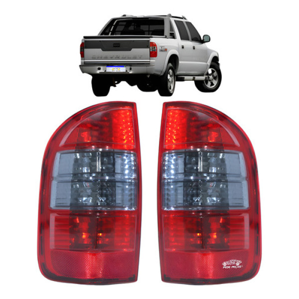 Par Lanterna S10 Pitbull 2001 2002 2003 2004 A 2011 Fume Ambos Lados Fumê