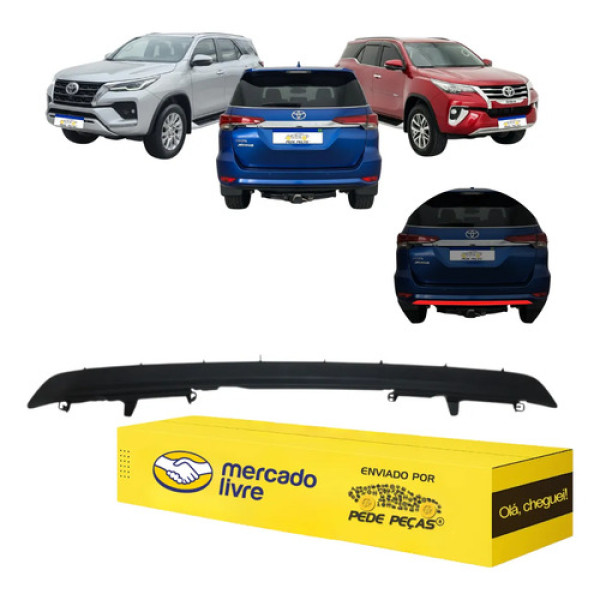 Spoiler Aplique Parachoque Traseiro Sw4 2016 A 2025 Preto