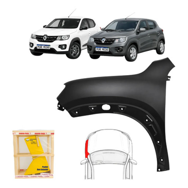 Paralama Esquerdo Renault Kwid 2017 18 19 20 21 2022