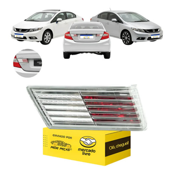 Lanterna Esquerda Tampa Traseira Honda Civic G9 2012 A 2016 Esquerdo/motorista