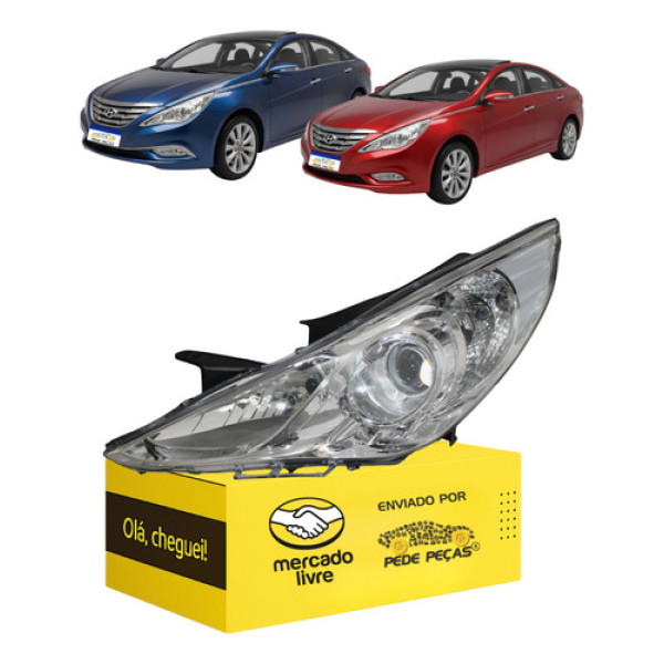Farol Esquerdo Sonata 2011 2012 2013 Manual Sem Xenon Esquerdo/motorista
