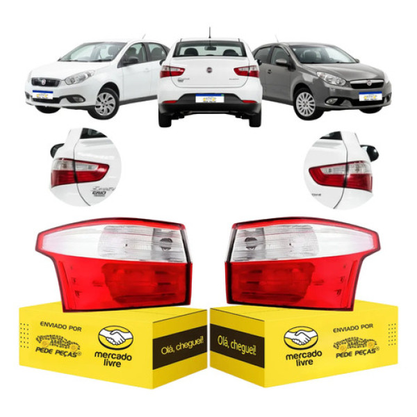 Lanterna Grand Siena Canto 2012 2013 2014 2015 A 2021 Par Direito Vermelho