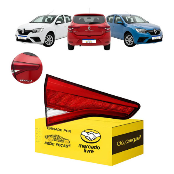 Lanterna Renault Sandero 2020 2021 2022 Tampa C/led L.e Esquerdo/motorista Cristal