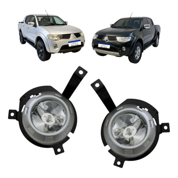 Par Farol De Milha Mitsubishi Triton L200 2009 A 2011 Novo