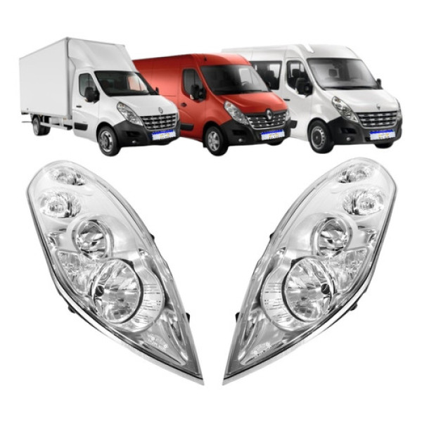 Farol Renault Master 2013 2014 2015 2016 2017 A 2022 Cromado