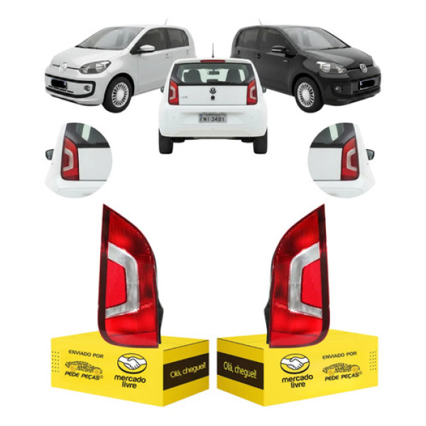 Par Sinaleira Traseira Vw Up 2014 2015 2016 2017 Cristal Ambos Lados