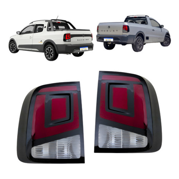 Par Lanterna Sinaleira Volkswagem Saveiro G9 2023 A 2026  Ambos Lados Bicolor