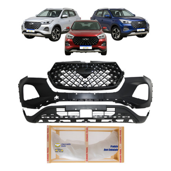 Parachoque Spoiler Grade Chery Tiggo 5x 2023 2024 2025 2026 Preto