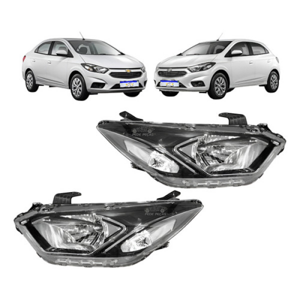 Par Farol Onix Prisma Ltz Activ Friso Cromado 2017 A 21 Led - Ambos Lados