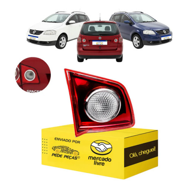 Lanterna Vw Spacefox 2006 2007 2008 2009 2010 Cristal Le Esquerdo/motorista Vermelho