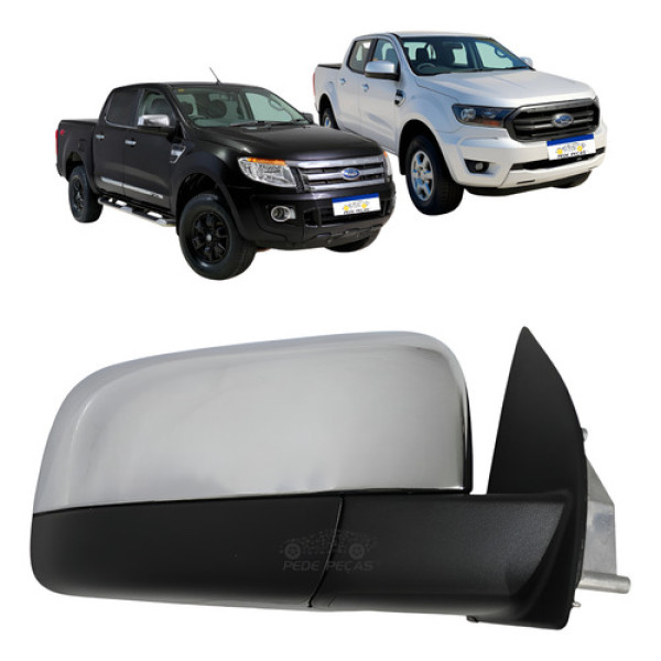 Retrovisor Direito Elétrico Ford Ranger 2013 A 2022 Cromado Direito Retrovisor Direito Elétrico Ford Ranger 2013 A 2022 Cromado Direito