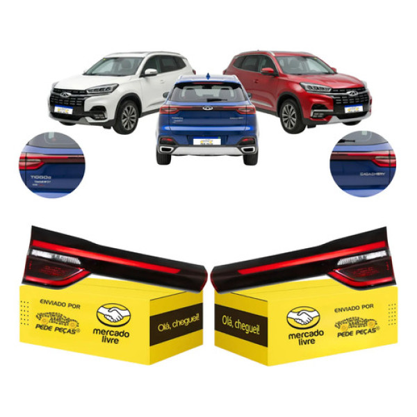 Par Lanterna Da Tampa Tiggo 8 2021 2022 2023 2024 2025 Nova Ambos Lados Vermelho