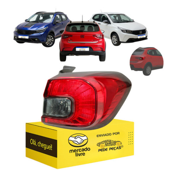 Lanterna Argo 2018 2019 2020 2021 22 23 24 25 2026 Fume L.d Direito/passageiro Vermelho/fume