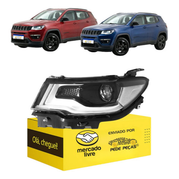 Farol Sinaleira Jeep Compass 2017 A 2021 Com Led Novo Le Esquerdo/motorista
