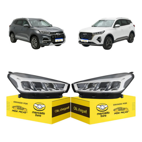 Par Farol Tiggo 8 2019 A 2023 E 7 Pro 2023 A 2026 Full Led Ambos Lados