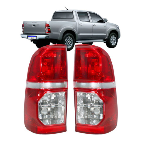 Par Lanterna Toyota Hilux 2012 2013 2014 2015 Bicolor Novo Direito Vermelho