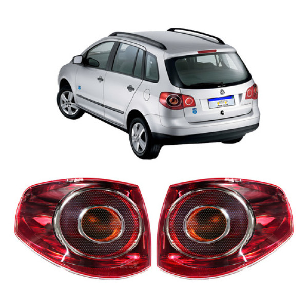 Par Lanterna Volkswagen Spacefox 2006 2007 2008 2009 2010 Ambos Lados Vermelho