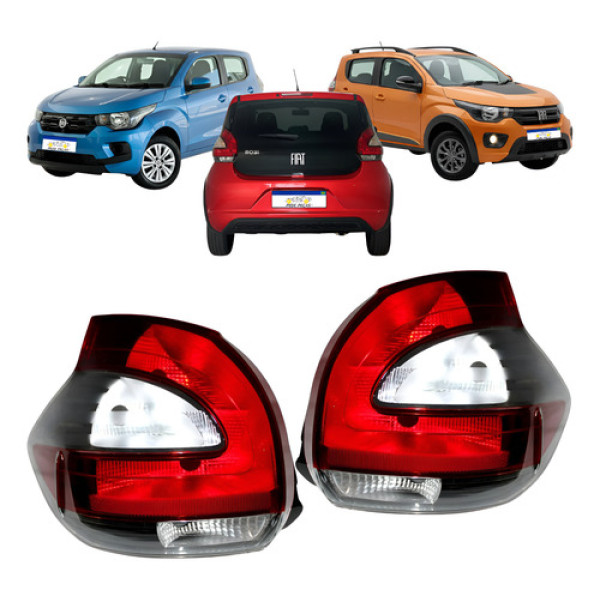 Par Lanterna Mobi 2017 2018 2019 2020 2021 2022 2023 A 2026 - Ambos Lados - Vermelho