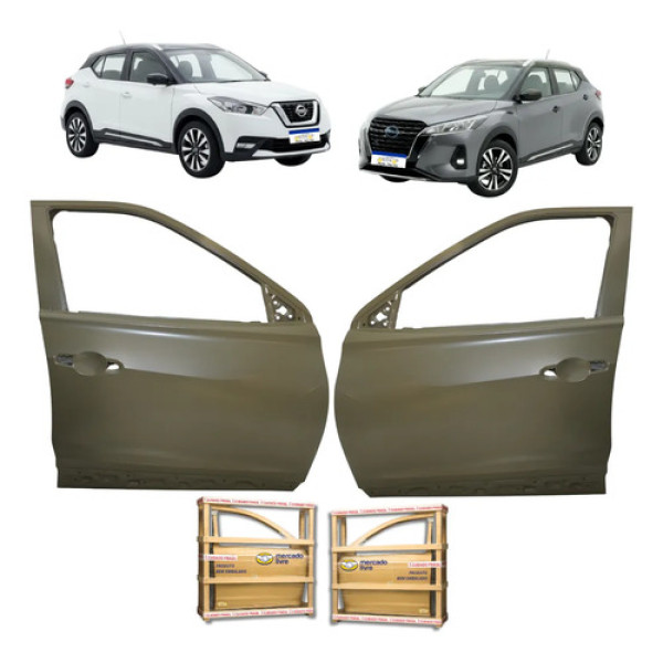 Par Porta Dianteira Kicks 2017 18 19 20 21 22 23 A 2025 Novo Dianteira Ambos Cinza