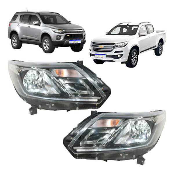 Farol S10 Trailblazer 2017 2018 2019 2020 A 2023 C/led Par - Esquerdo