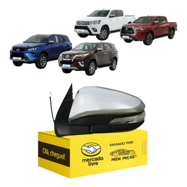 Retrovisor Esquerdo Hilux E Sw4 2016 17 18 A 2025 Retratil