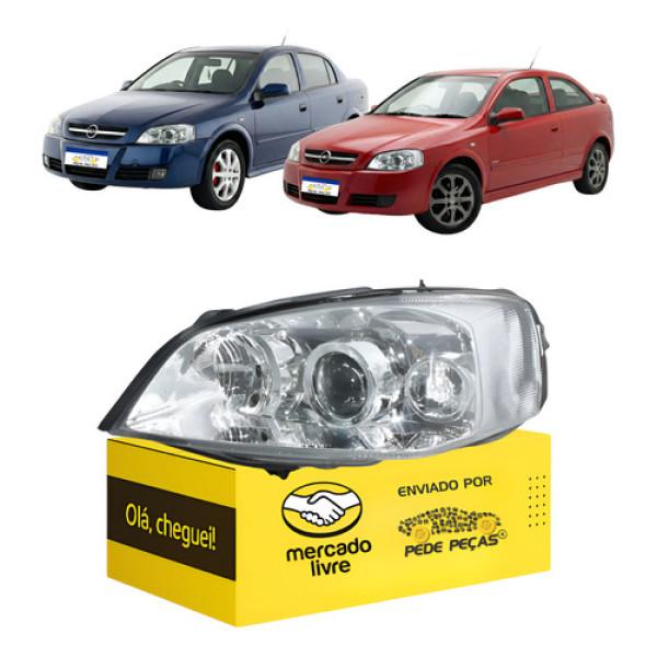 Farol L.e Astra 2004 2005 2006 2007 08 09 2010 2011 Cromado Esquerdo/motorista