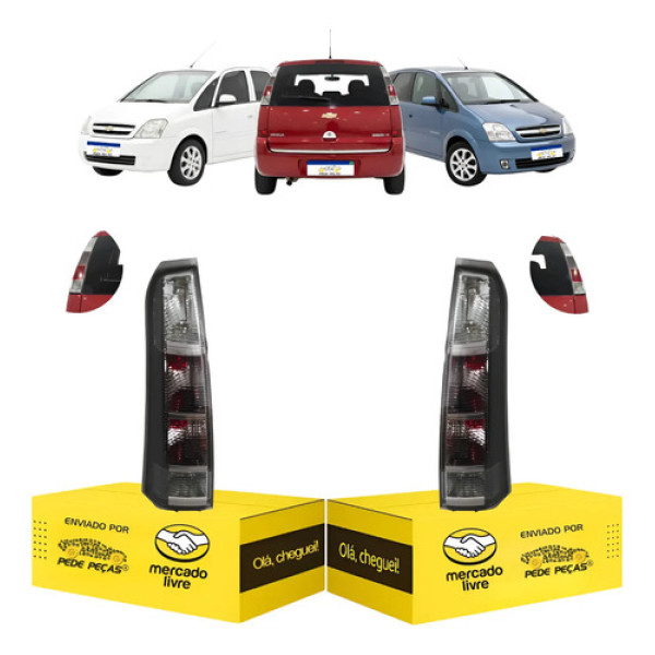 Par Lanterna Chevrolet Meriva 2009 2010 2011 2012 Fumê Ambos Lados