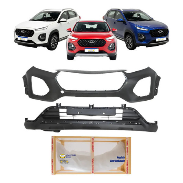Parachoque Chery Tiggo 3x 2021 2022 2023 Plus Pro C/spoiler Preto