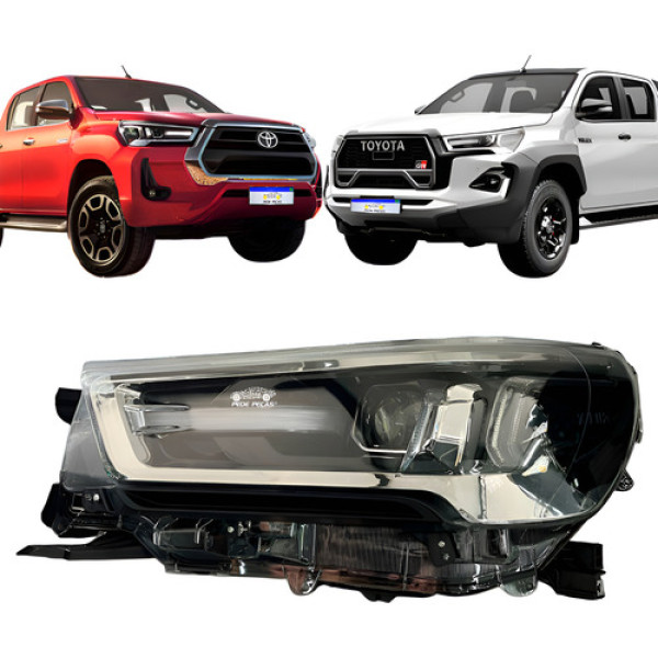 Farol Toyota Hilux 2021 A 2025 Full Led Moldura Cromada Le Esquerdo/motorista