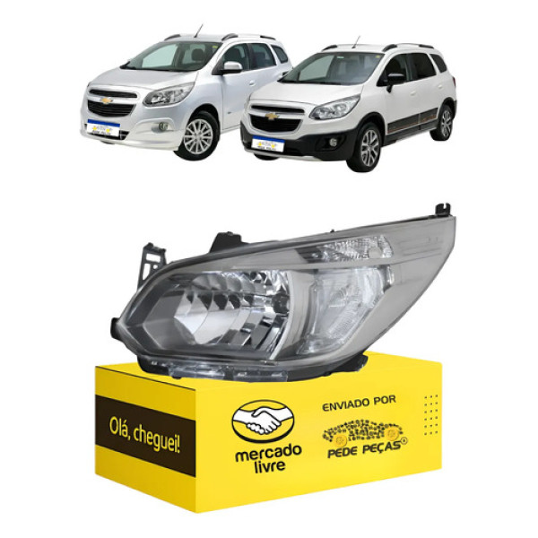 Farol Chevrolet Spin 2012 2013 14 15 16 17 2018 Cromomix Le Esquerdo/motorista