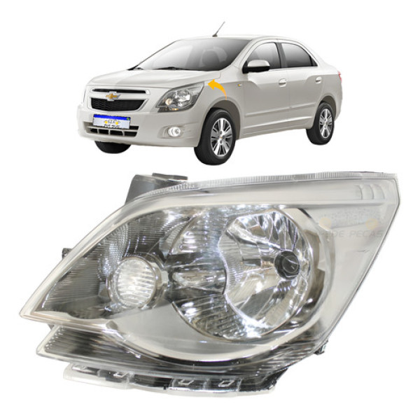 Farol Chevrolet Cobalt 2012 2013 2014 2015 Cromomix Le Esquerdo Farol Chevrolet Cobalt 2012 2013 2014 2015 Cromomix Le Esquerdo