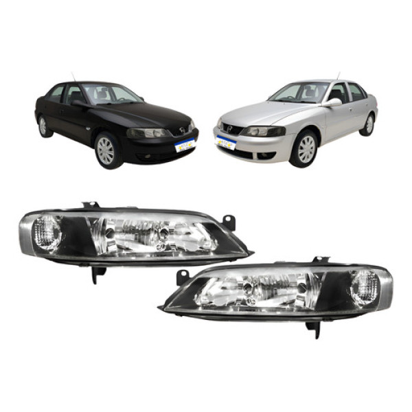 Par Farol Mascara Negra Manual Chevrolet Vectra 1999 A 2005 Ambos Lados