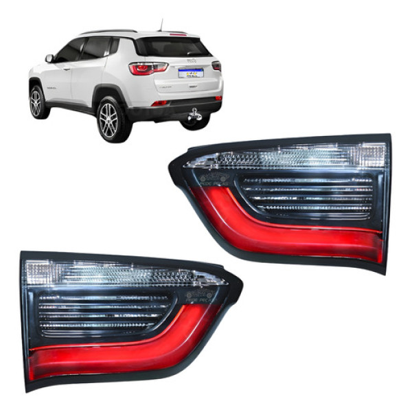 Par Lanterna Jeep Compass 2017 2018 A 2021 Com Led Tampa Direito/passageiro Vermelho