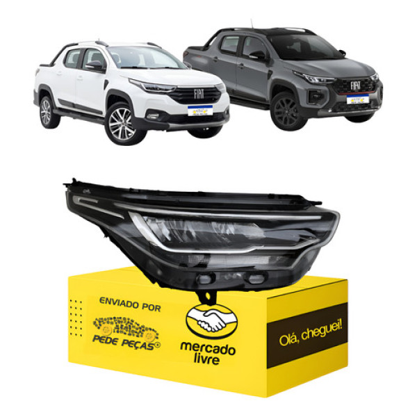 Farol Fiat Strada Freedom 2021 A 2026 Full Led Novo Ld Direito/passageiro