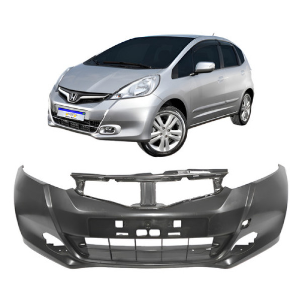 Parachoque Dianteiro Honda Fit 2013 2014 Novo C/furo  - Preto