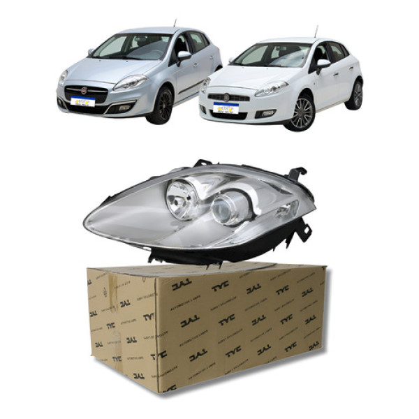 Farol Esquerdo Fiat Bravo 2011 A 2016 Foco Duplo Elétrico Esquerdo/motorista