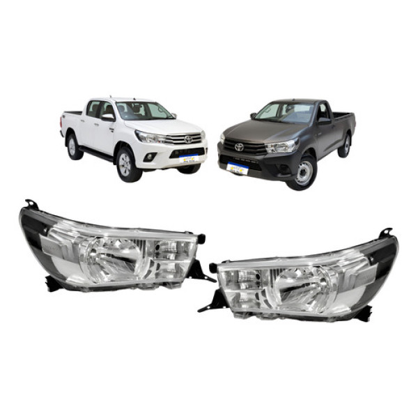 Par Farol Diantei Toyota Hilux 2016 2017 A 2021 Novo Sem Led Ambos Lados