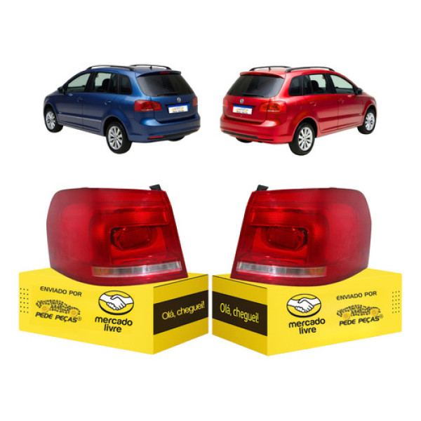 Par Lanterna Sinaleira Vw Spacefox 2011 2012 2013 2014 Nova Ambos Lados Vermelho
