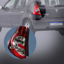 Lanterna Renault Sandero 2007 2008 2009 2010 2011 Bicolor Le Esquerdo/motorista Vermelho