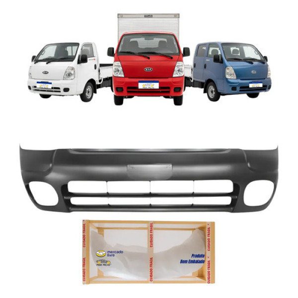 Parachoque Kia Bongo 2006 2007 2008 09 10 11 2012 Dianteiro Preto Liso Para Pintura